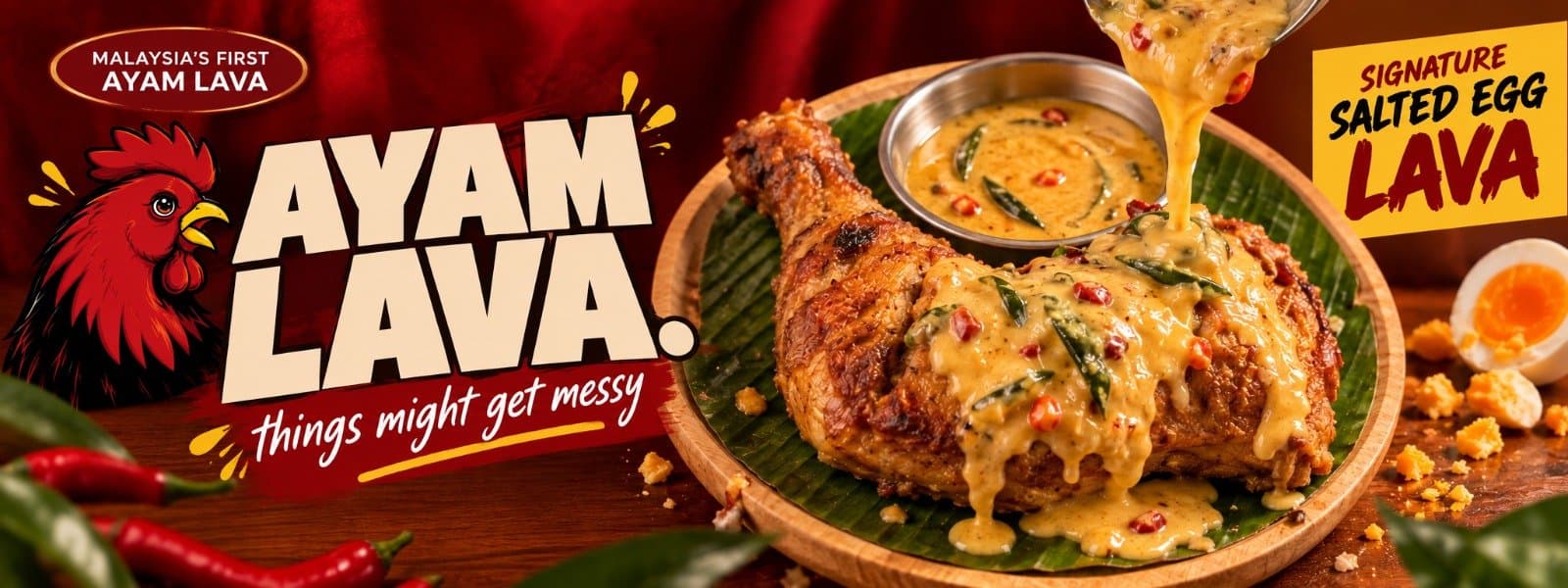 Ayam Lava signature salted egg lava chicken — Malaysia's first Ayam Lava